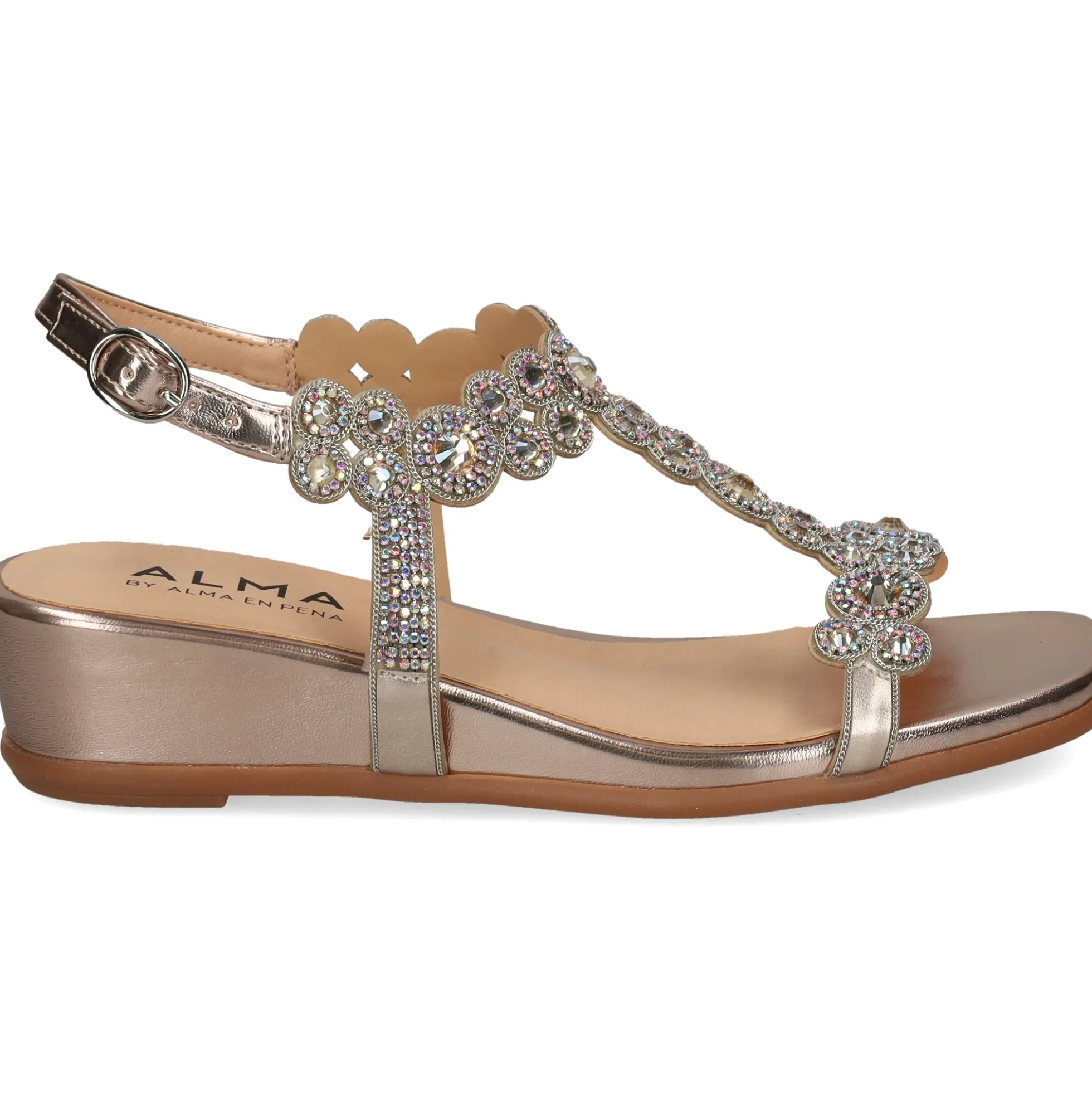 ALMA BLUE Sandalias cuña de Mujer V24AB2087 BRONCE