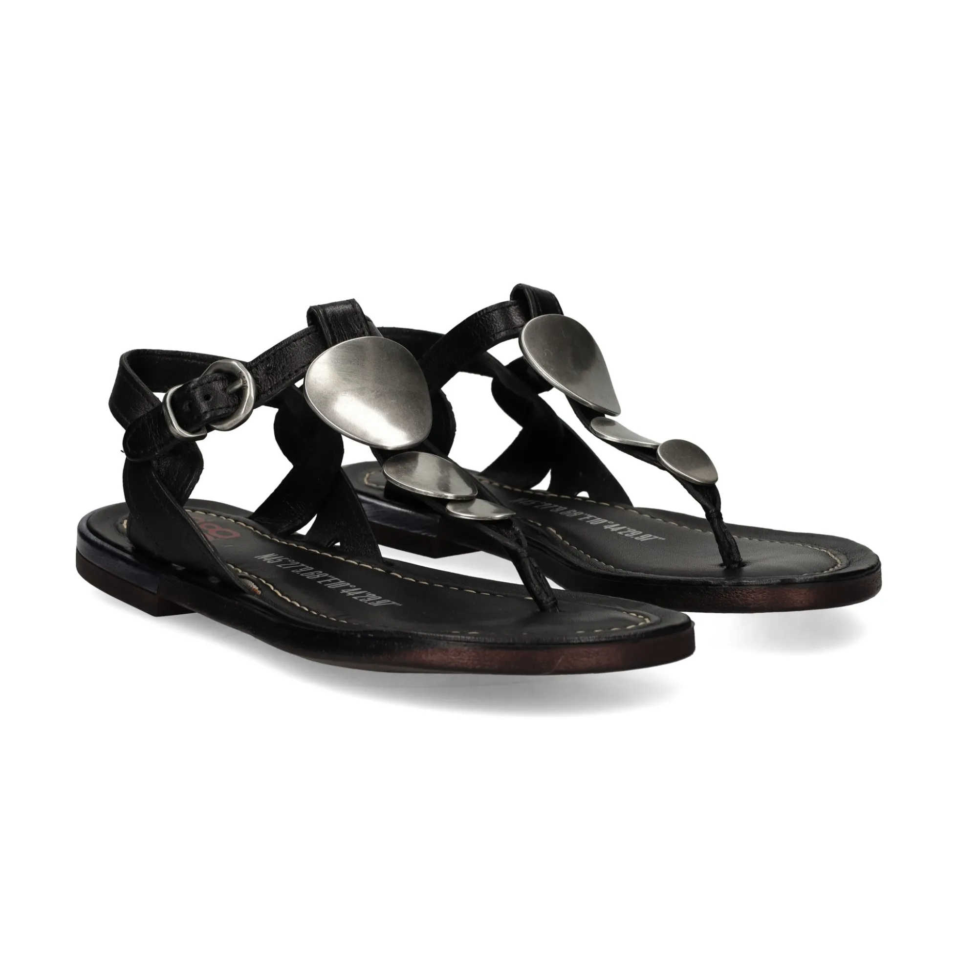 A.S.98 Sandalias planas de Mujer B94004 6002 NEGRO