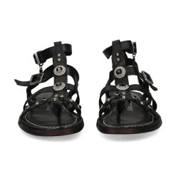 A.S.98 Sandalias planas de Mujer B94002 6002 NEGRO