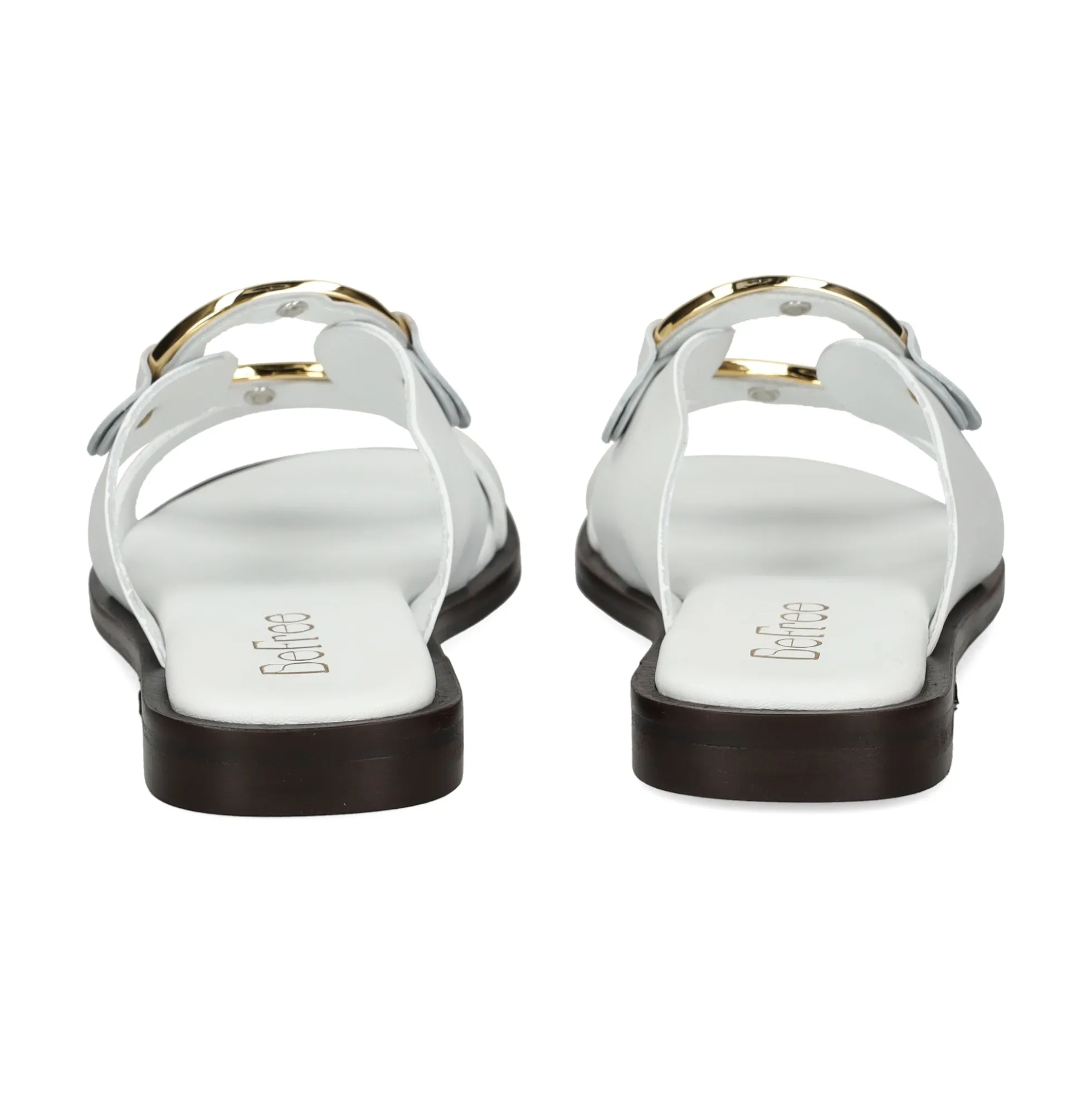 BEFREE Sandalias planas de Mujer NICE-110 BLANCO