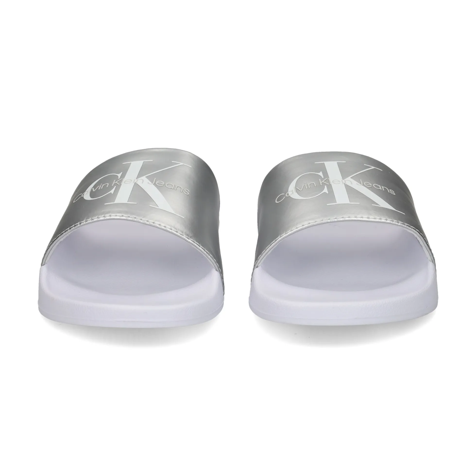 CALVIN KLEIN Sandalias planas de Mujer YW0YW01243 0K9 WHITE/SILVE