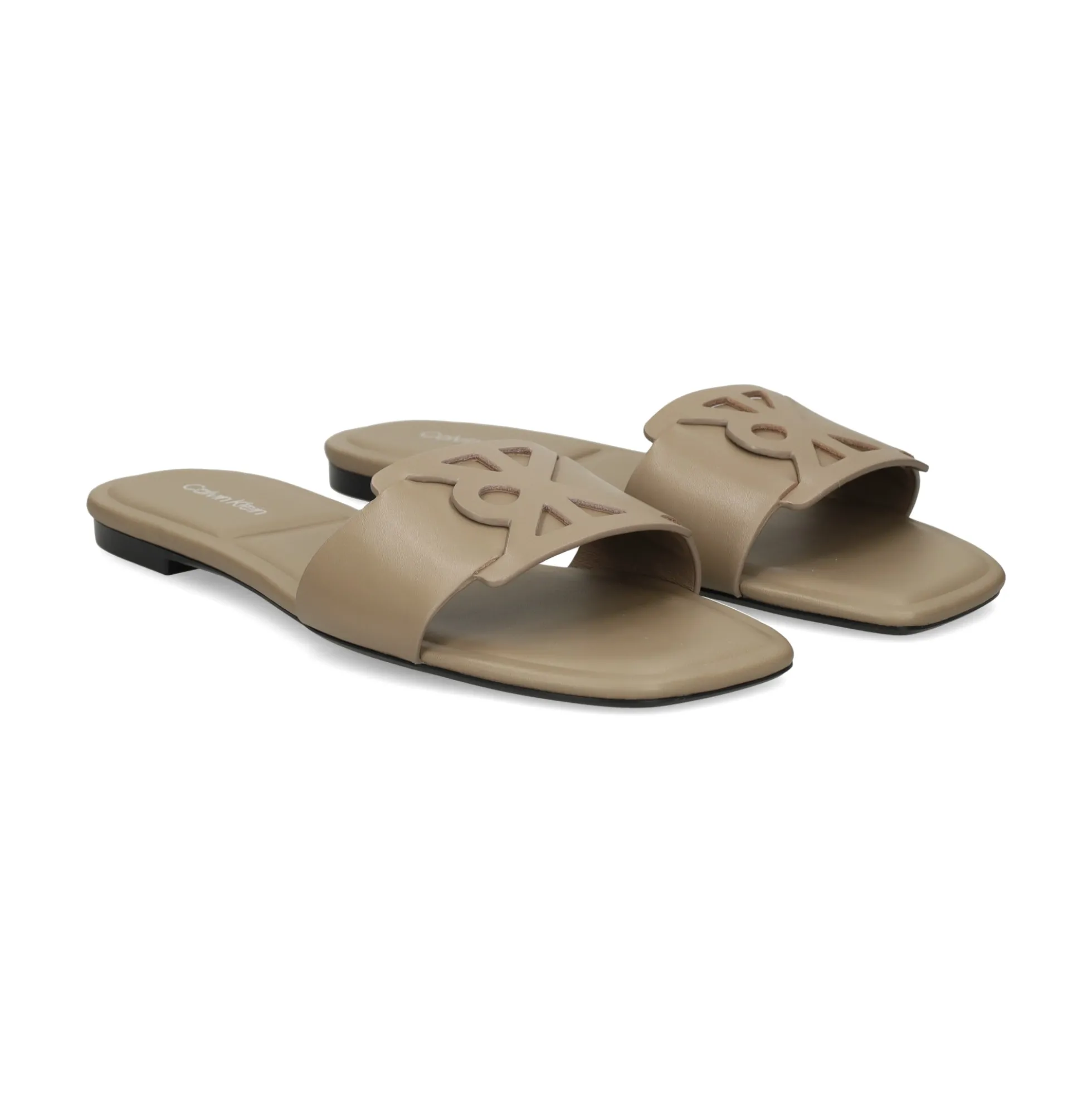 CALVIN KLEIN Sandalias planas de Mujer HW0HW03128 PBO Gris topo