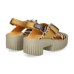 4CCCCEES Sandalias con plataforma de Mujer PLIA JUNO ZEBRA MIX