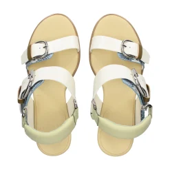 4CCCCEES Sandalias con tacón de Mujer OSHA LINE BLANCO