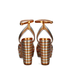 EXE Sandalias con plataforma de Mujer OPHELIA-832 ORANGE GOLD