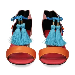 EXE Sandalias con tacón de Mujer LUISA-210 PINK ORANGE
