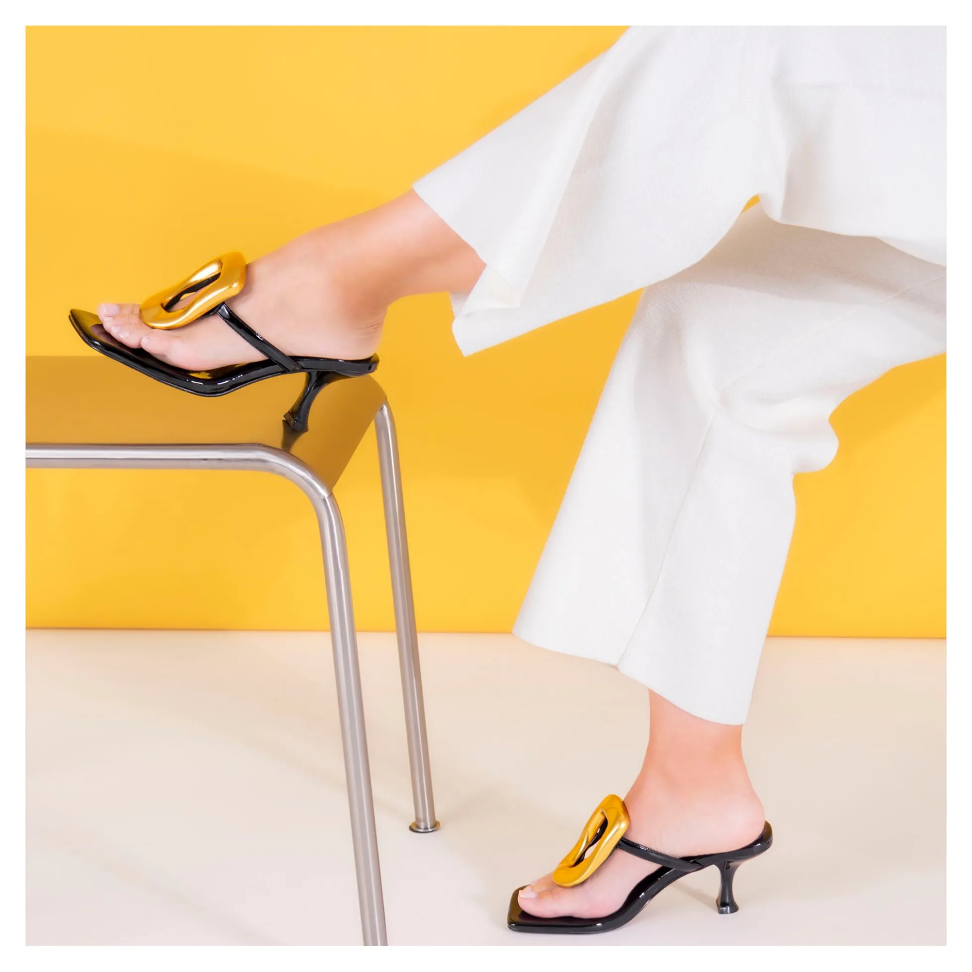 EXE Sandalias con tacón de Mujer SISSY-895 NEGRO