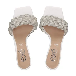 EXE Sandalias con tacón de Mujer JENIFER-040 BLANCO