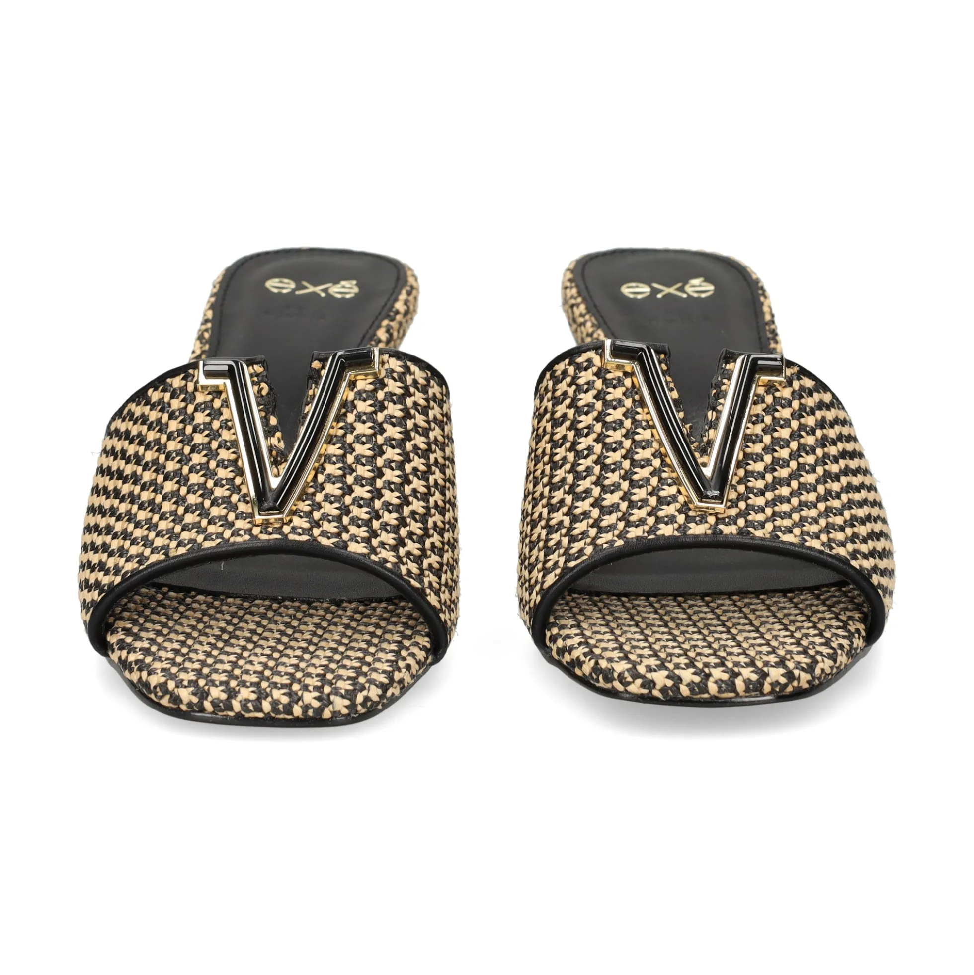 EXE Sandalias con tacón de Mujer SCARLET-601 BLACK BEIGE