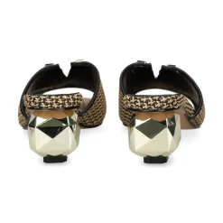 EXE Sandalias con tacón de Mujer SCARLET-601 BLACK BEIGE