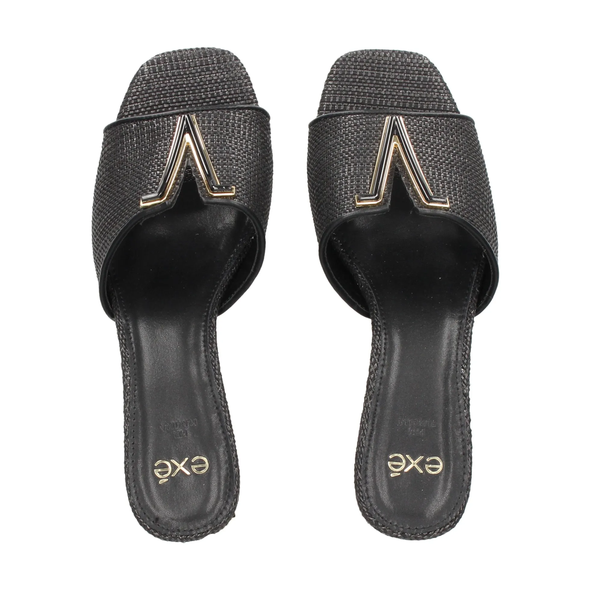 EXE Sandalias con tacón de Mujer SCARLET-601 NEGRO