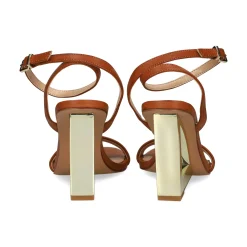 EXE Sandalias cuña de Mujer ELYSIA-391 TAN