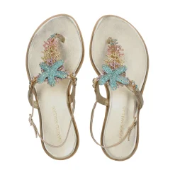 EXE Sandalias planas de Mujer 522 LORIS ORO