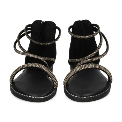 EXE Sandalias planas de Mujer P3375-76 NEGRO
