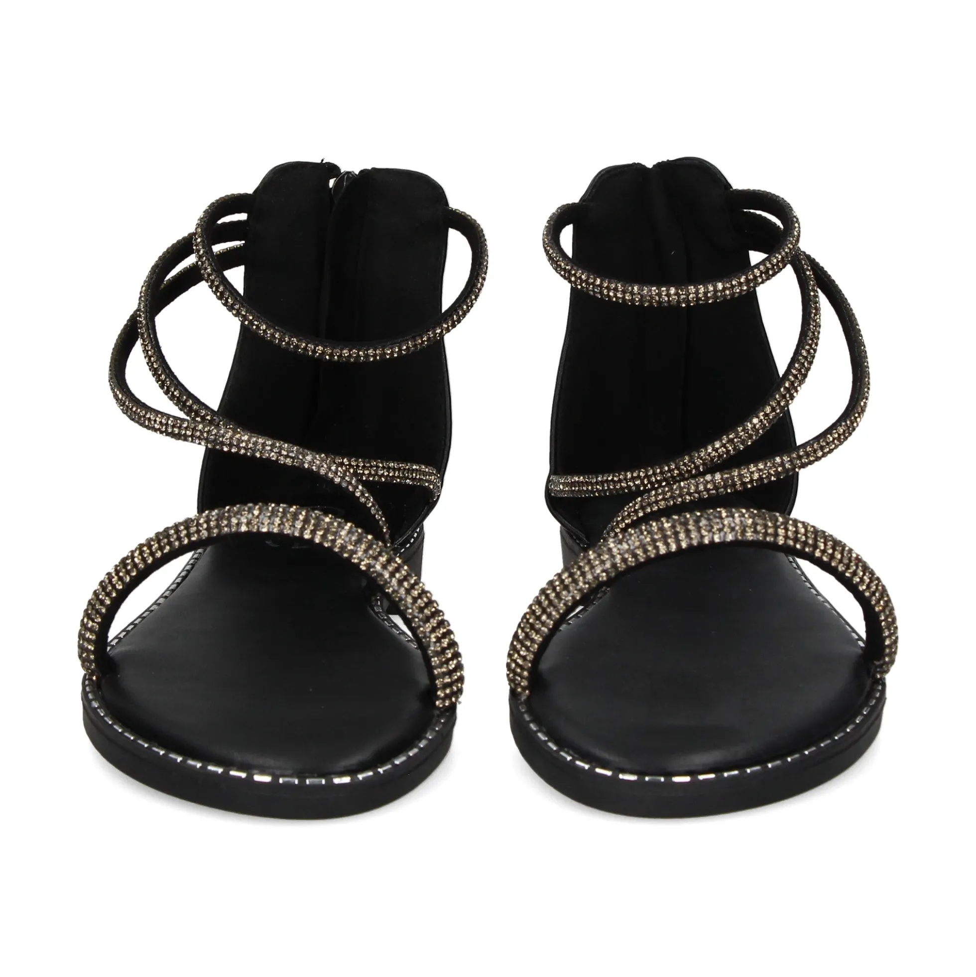 EXE Sandalias planas de Mujer P3375-76 NEGRO