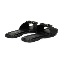 EXE Sandalias planas de Mujer DORETA-488 NEGRO