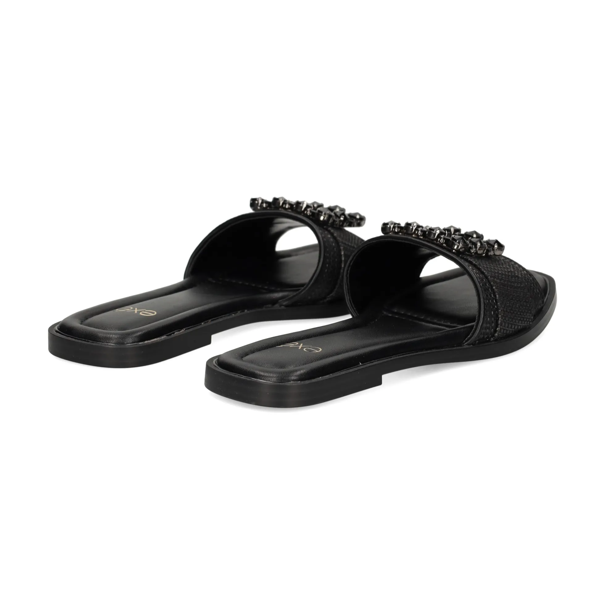 EXE Sandalias planas de Mujer DORETA-488 NEGRO