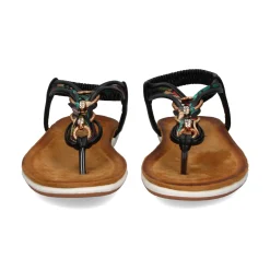 EXE Sandalias planas de Mujer F8043-EX4 NEGRO