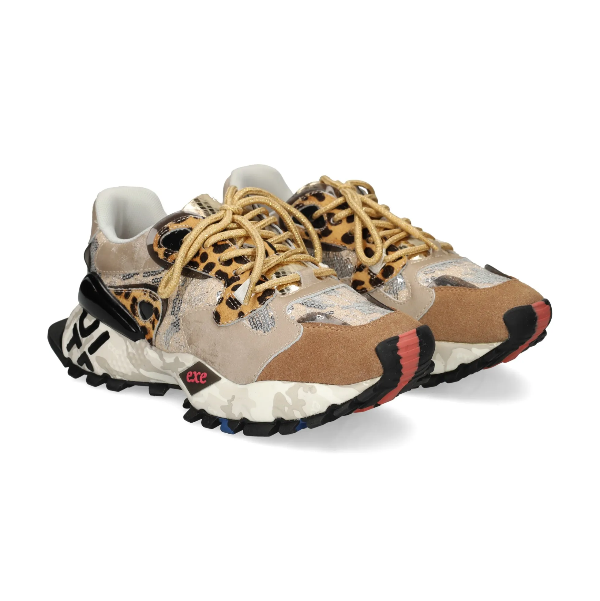 EXE Zapatillas de Mujer 134-10 LEOPARD TAUPE