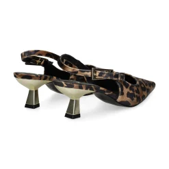 EXE Zapatos de tacón medio de Mujer BLAIR-358 LEOPARDO