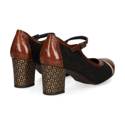 FLUCHOS Merceditas de Mujer D8669CCNSU CAFE + CUERO