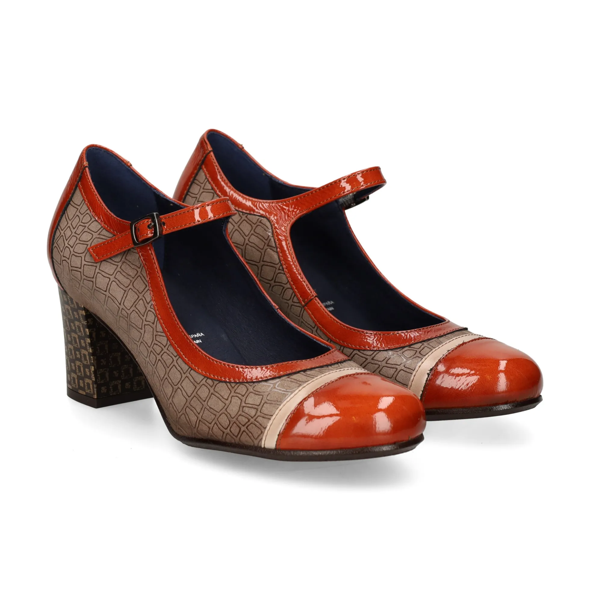 FLUCHOS Merceditas de Mujer D8669MXNSU FANGO + TEJA