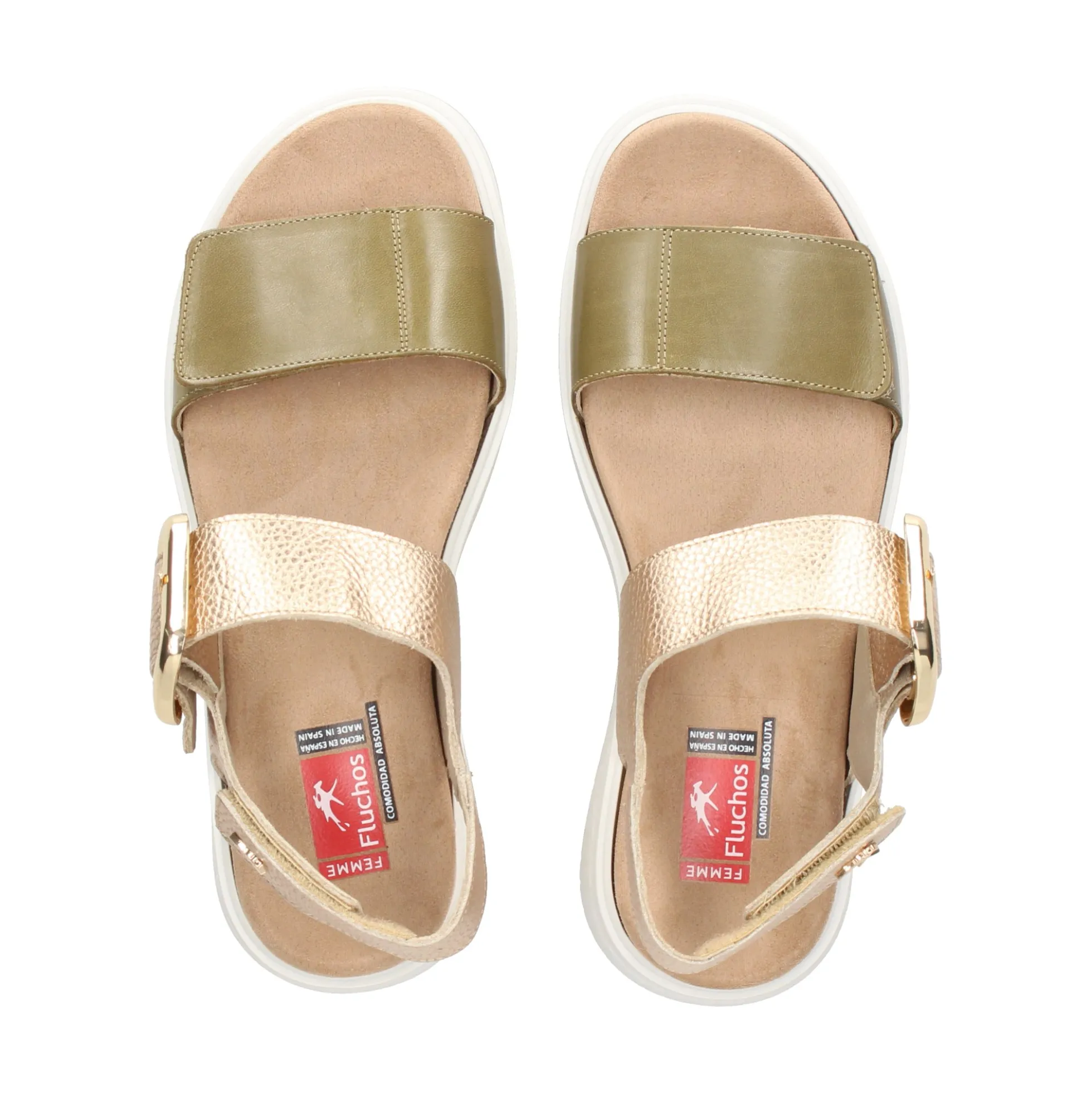 FLUCHOS Sandalias con plataforma de Mujer F2166 PLATINO