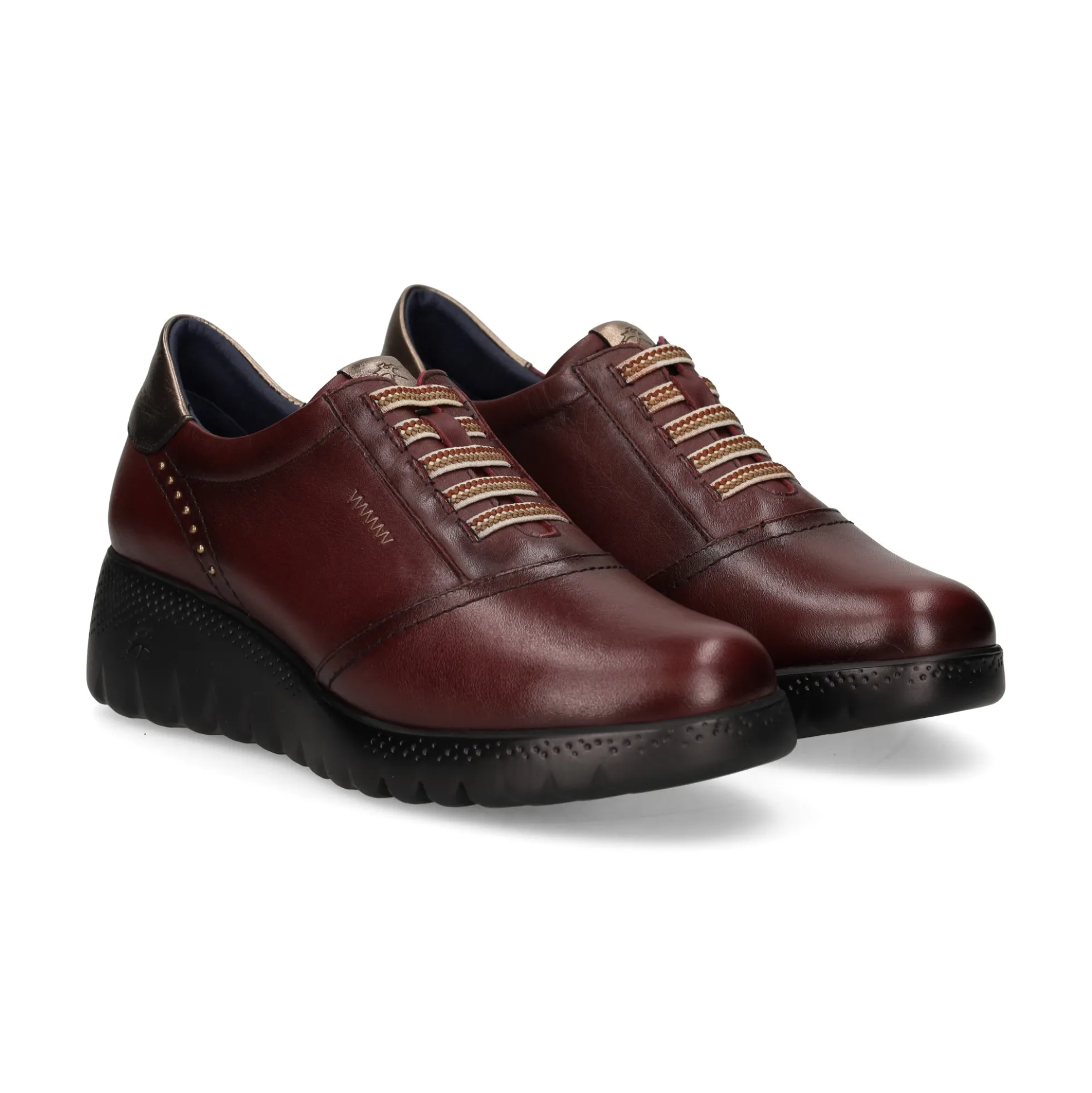 FLUCHOS Zapatos Blucher F2096 BURDEOS+COM.1