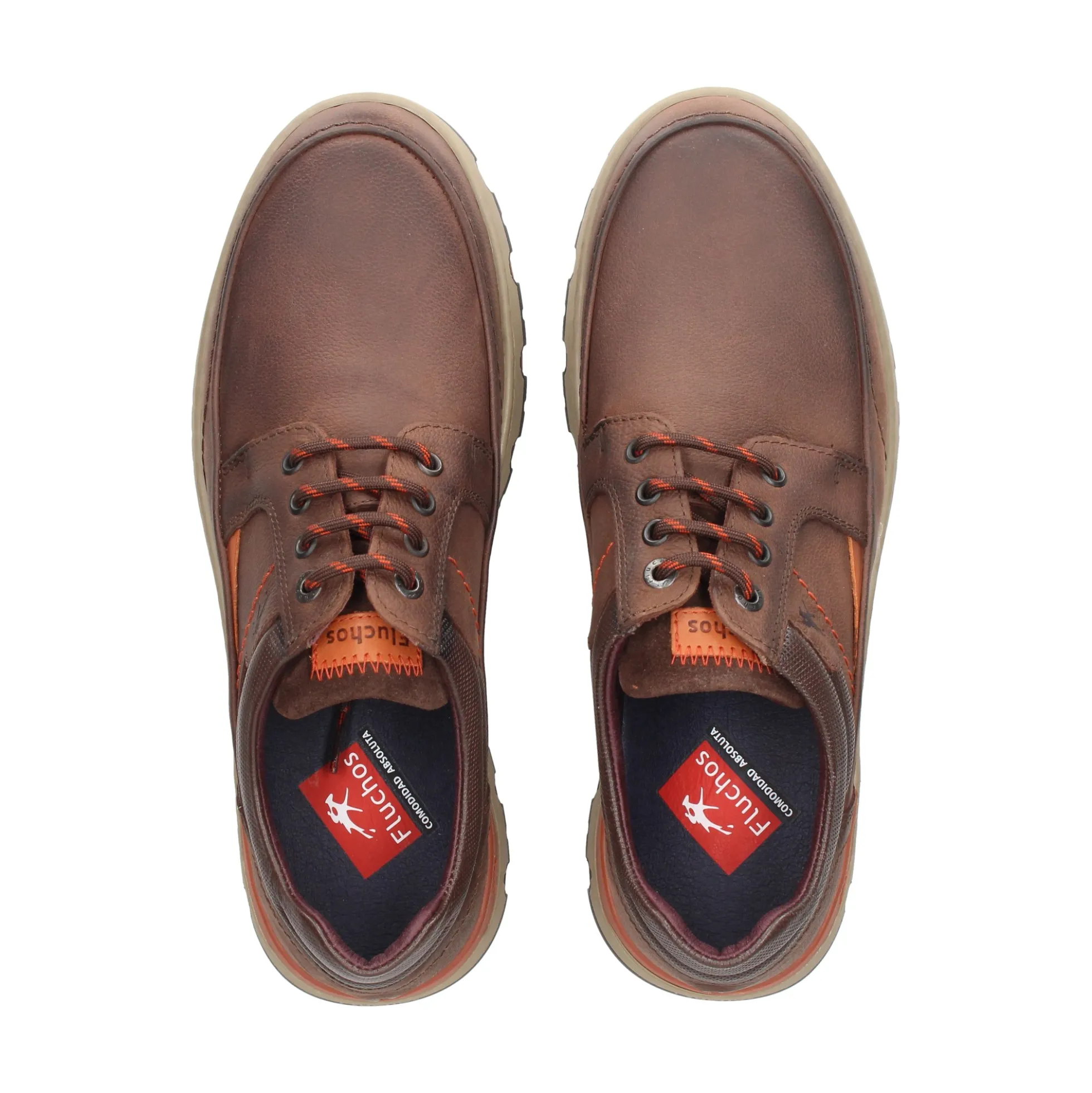 FLUCHOS Zapatos de vestir de Hombre F1843 CASTAÑO+COM.1