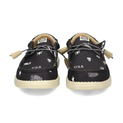HEY DUDE Zapatillas de Hombre WALLY CANVAS 001 NEGRO