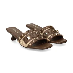 LODI Sandalias con tacón de Mujer A-ANTILA C1 TESTA/NATURA