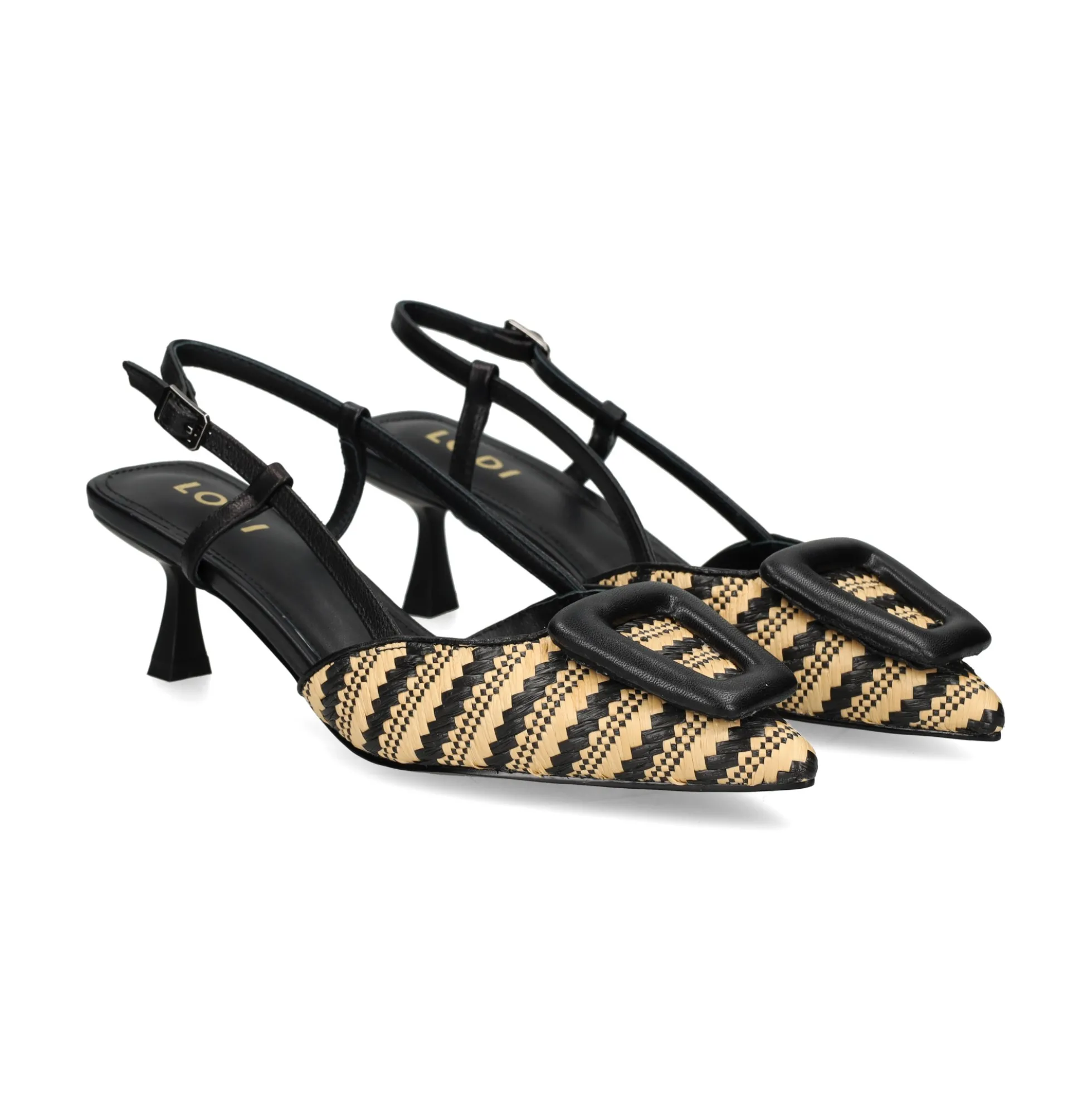 LODI Zapatos de tacón medio de Mujer BESO EGRO-NATURAL