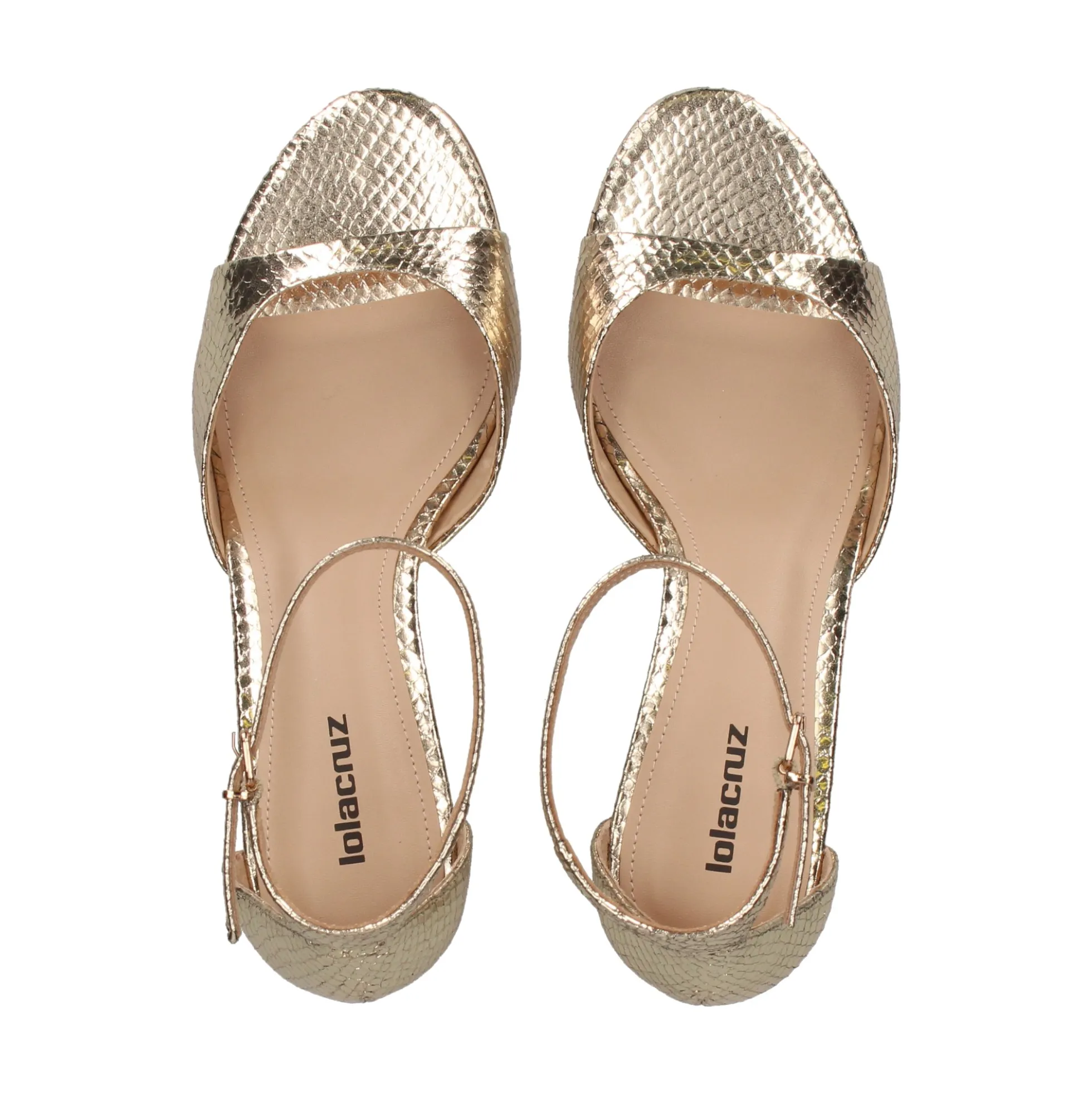 LOLA CRUZ Sandalias con tacón de Mujer 229Z51BK PLATINO