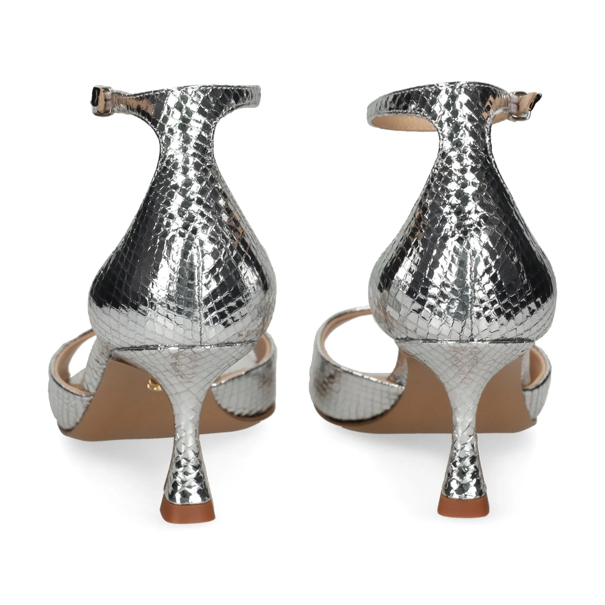 LOLA CRUZ Sandalias con tacón de Mujer 229Z51BK PLATA