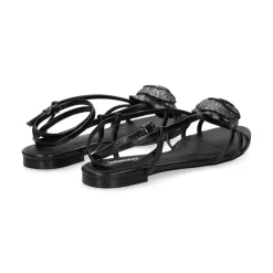 LOLA CRUZ Sandalias planas de Mujer 057Z13BK NEGRO