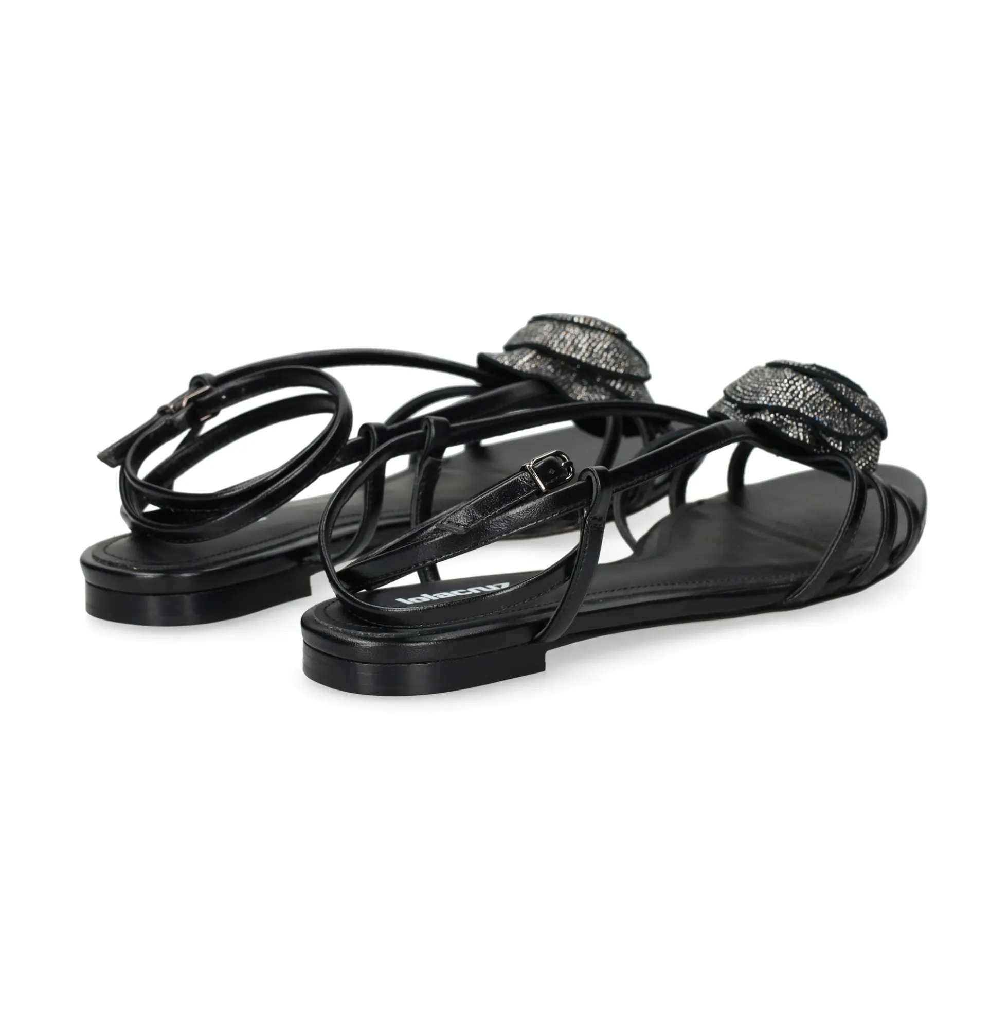 LOLA CRUZ Sandalias planas de Mujer 057Z13BK NEGRO