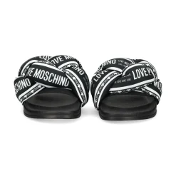 LOVE MOSCHINO Sandalias planas de Mujer JA28312G0O 00A NERO-BIANCO
