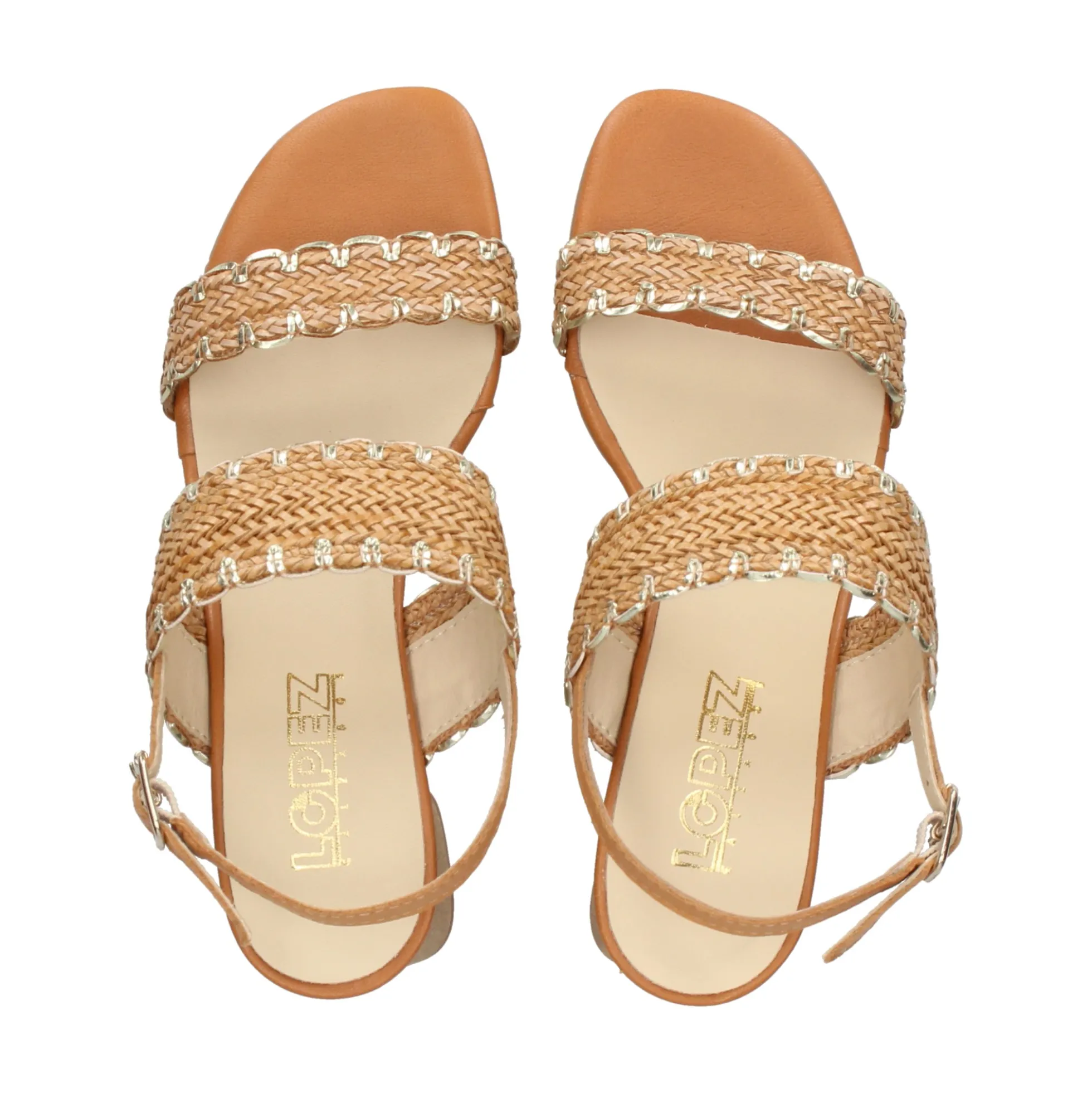 LÓPEZ Sandalias con plataforma de Mujer 24628 CAMEL