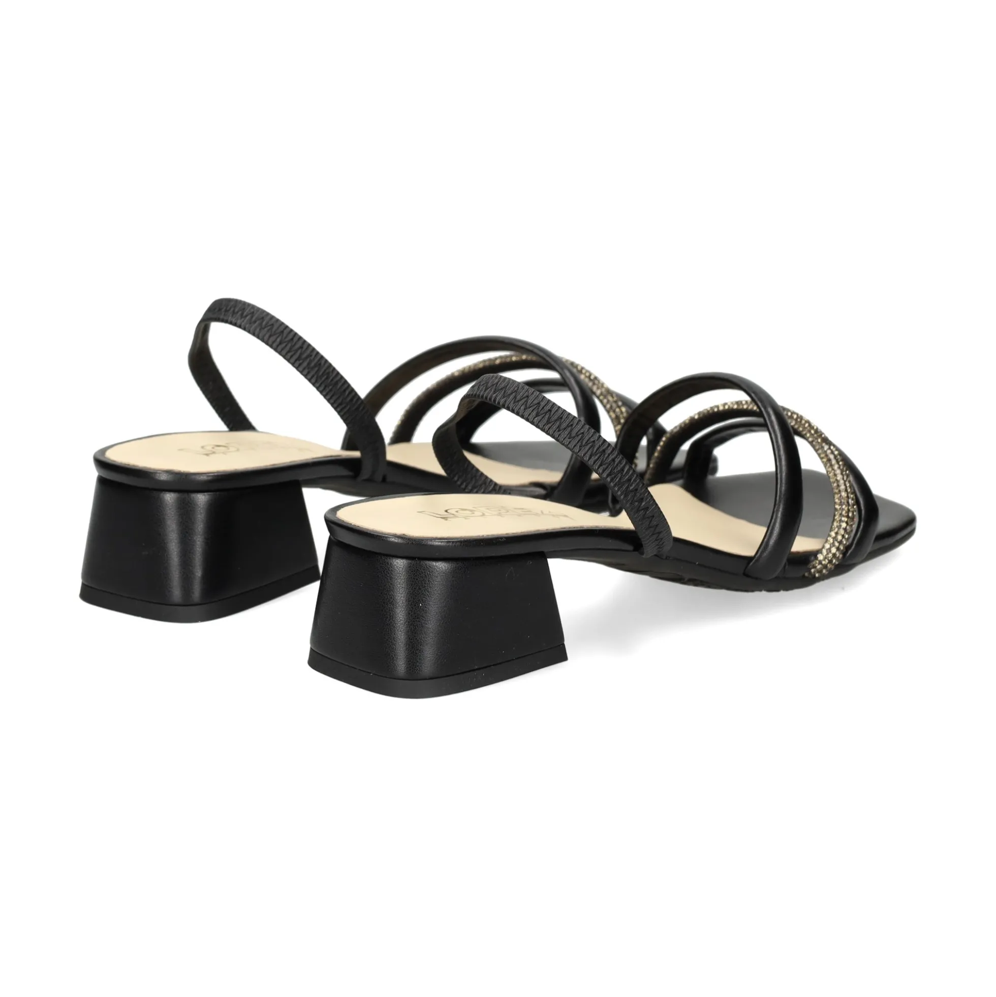 LÓPEZ Sandalias con tacón de Mujer 24529 NEGRO