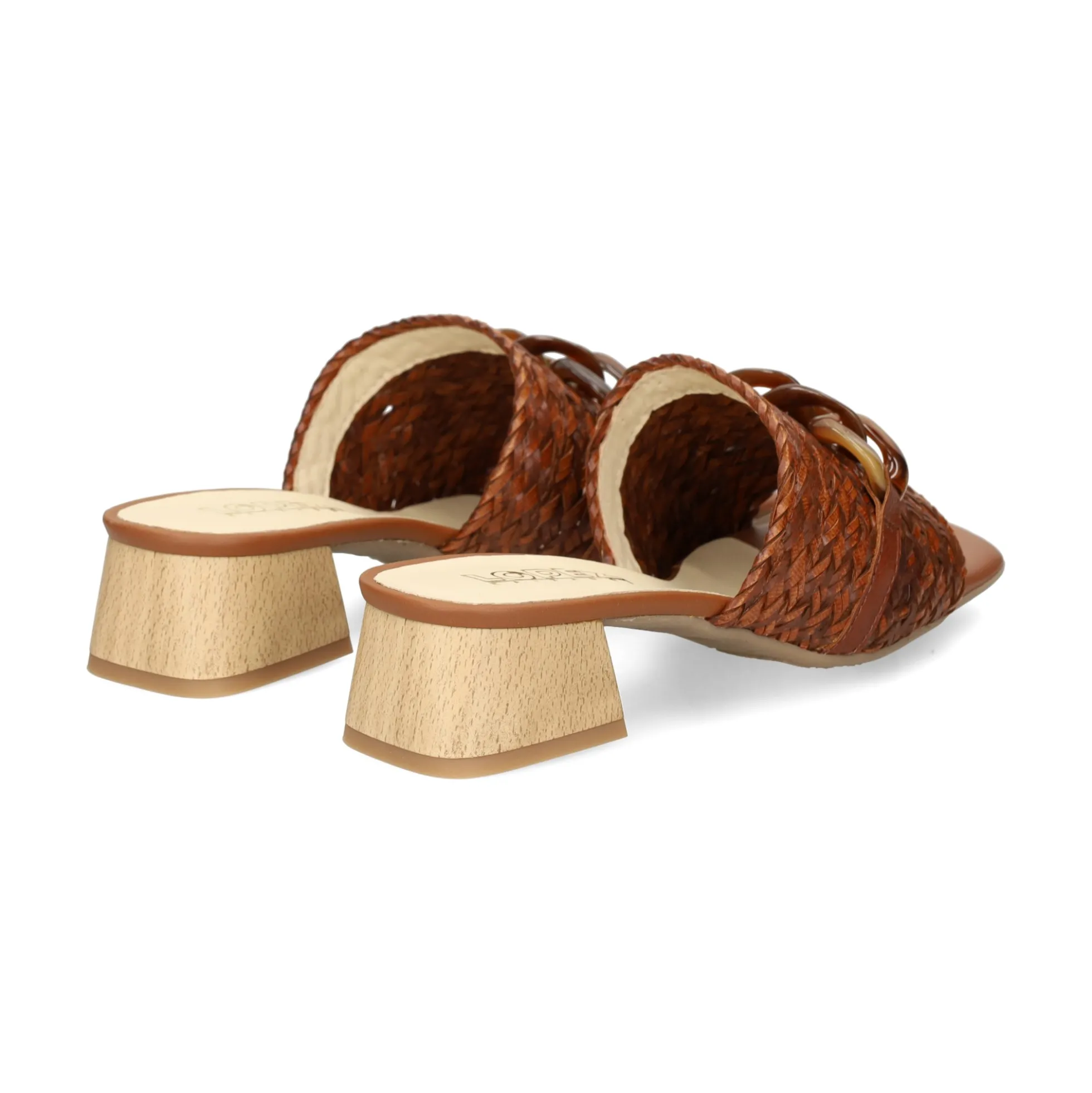 LÓPEZ Sandalias con tacón de Mujer 24524 TABACO