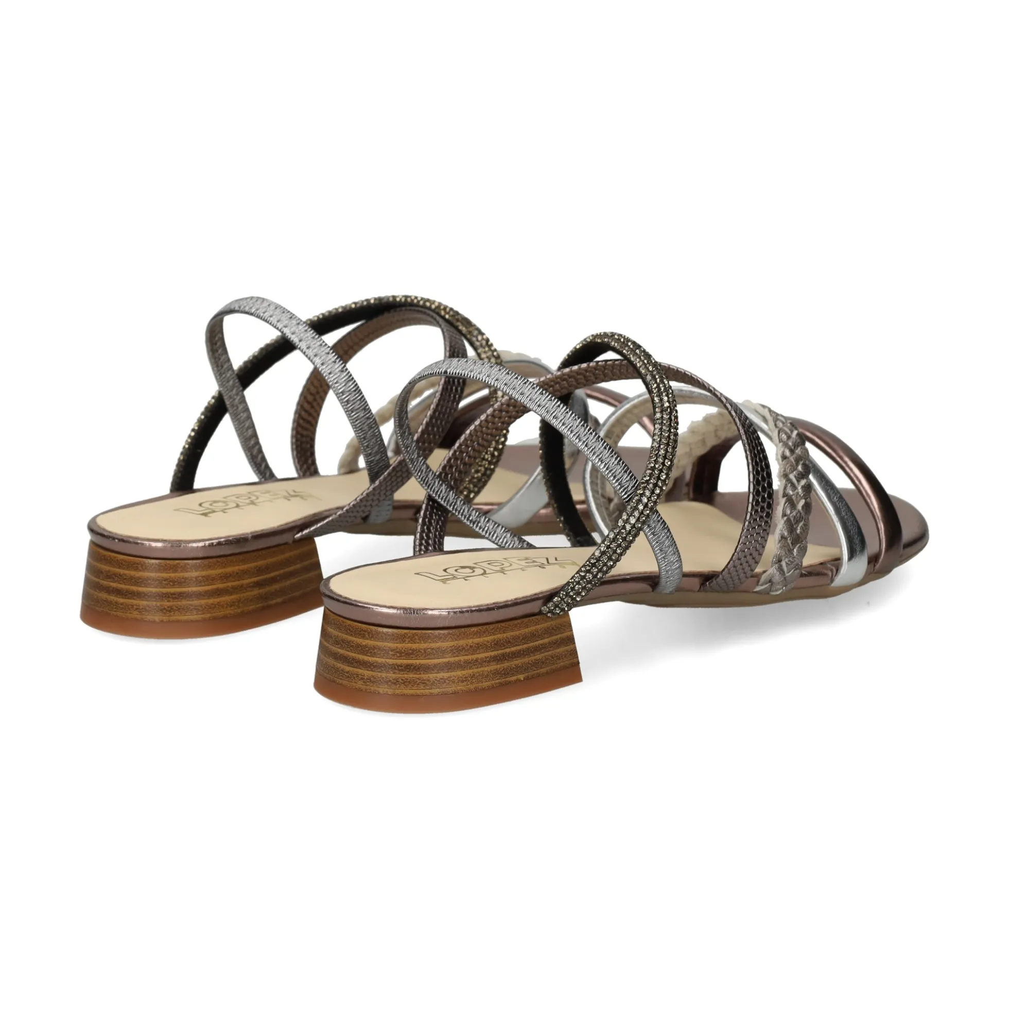 LÓPEZ Sandalias planas de Mujer 24640 MULTI PIRITA