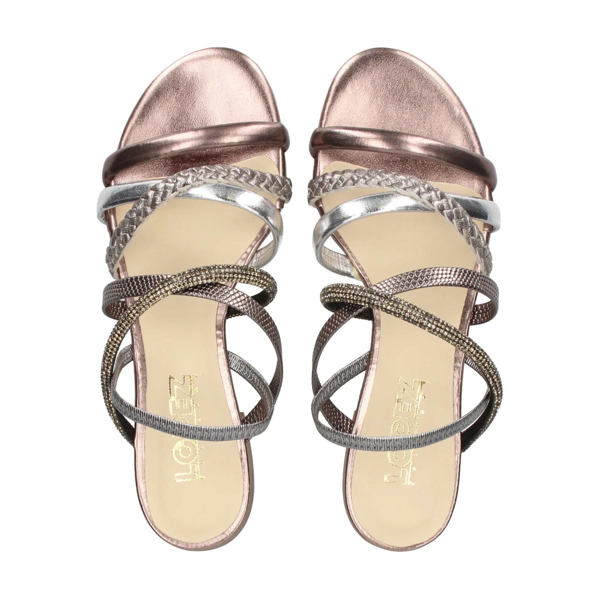 LÓPEZ Sandalias planas de Mujer 24640 MULTI PIRITA
