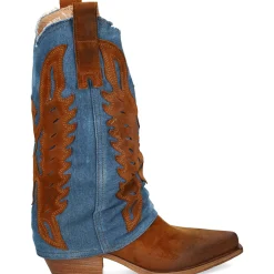 METISSE Botines con tacón de Mujer DX679 CUOIO/JEANS