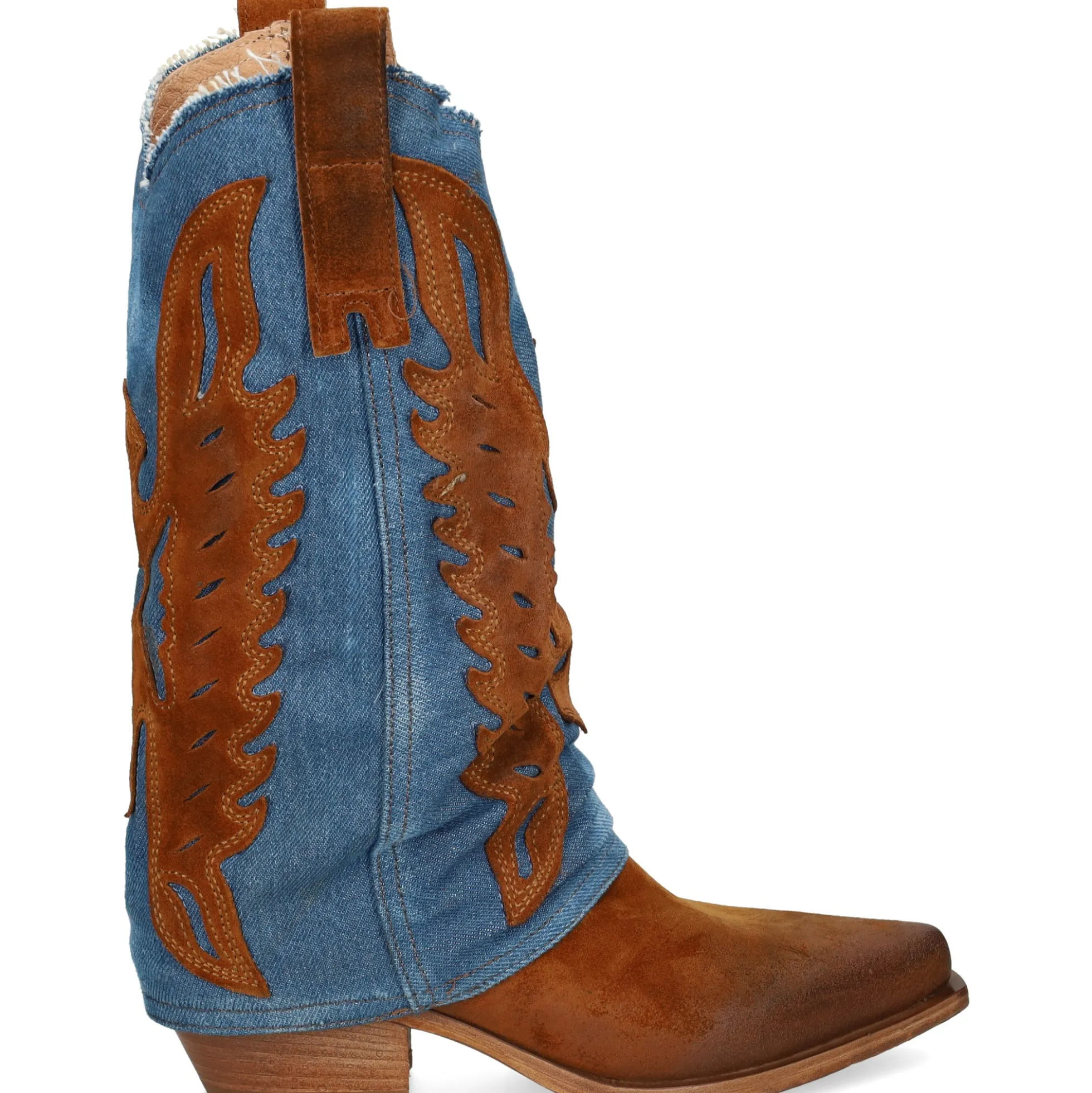METISSE Botines con tacón de Mujer DX679 CUOIO/JEANS