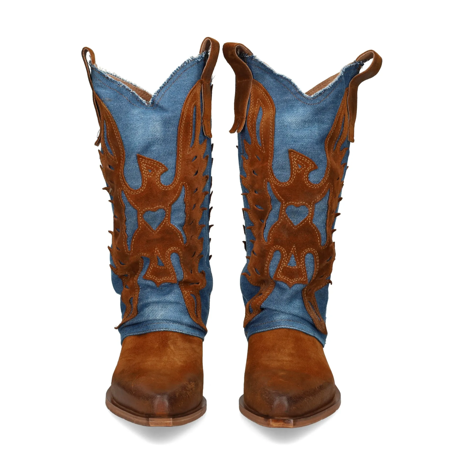 METISSE Botines con tacón de Mujer DX679 CUOIO/JEANS