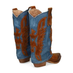 METISSE Botines con tacón de Mujer DX679 CUOIO/JEANS