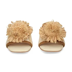 MISS ELASTIC Sandalias con tacón de Mujer 73031 2R CREMA/CUERO