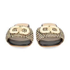 MISS ELASTIC Sandalias planas de Mujer 70106 99 NEGRO/CAMEL