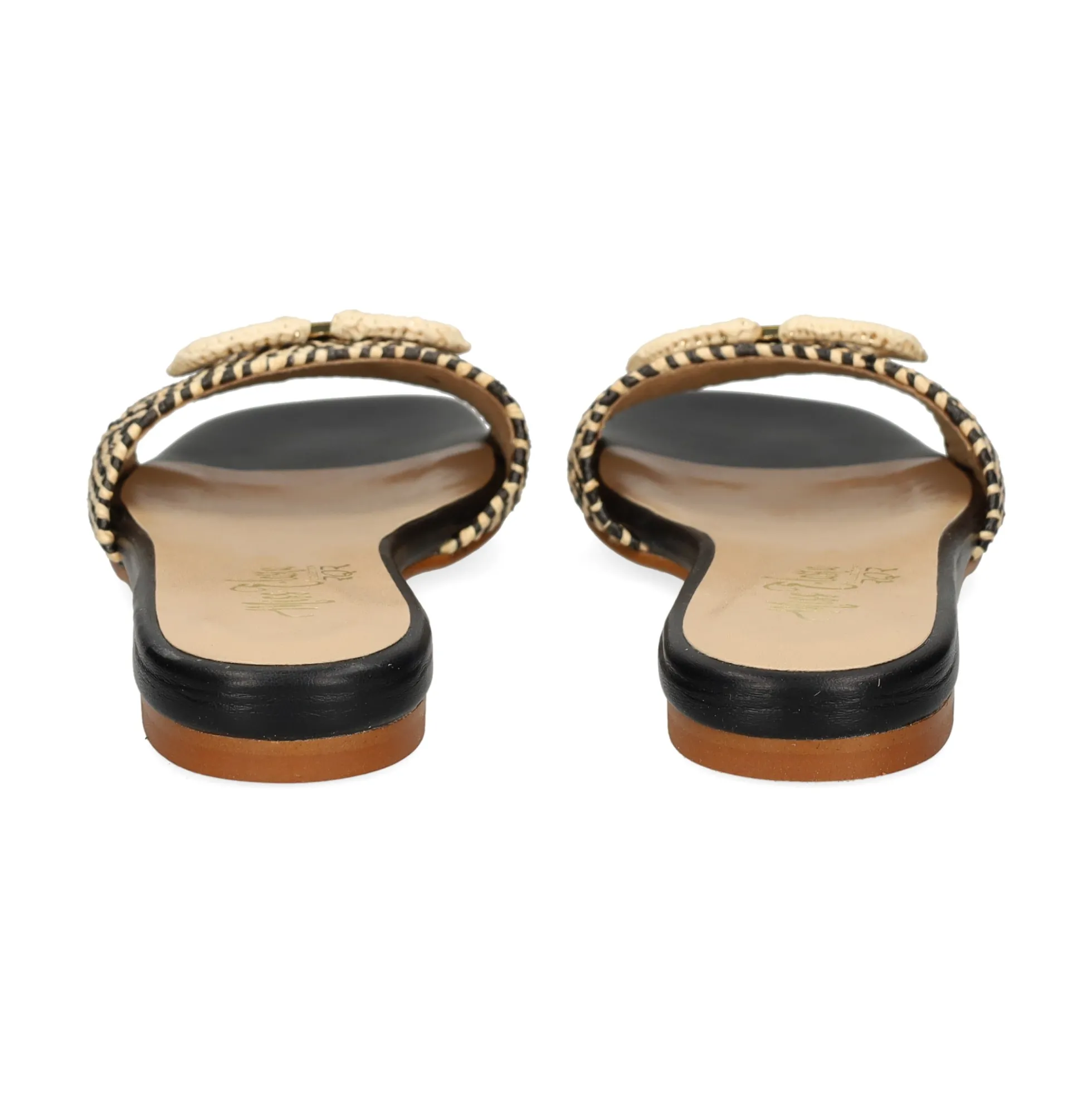 MISS ELASTIC Sandalias planas de Mujer 70106 99 NEGRO/CAMEL