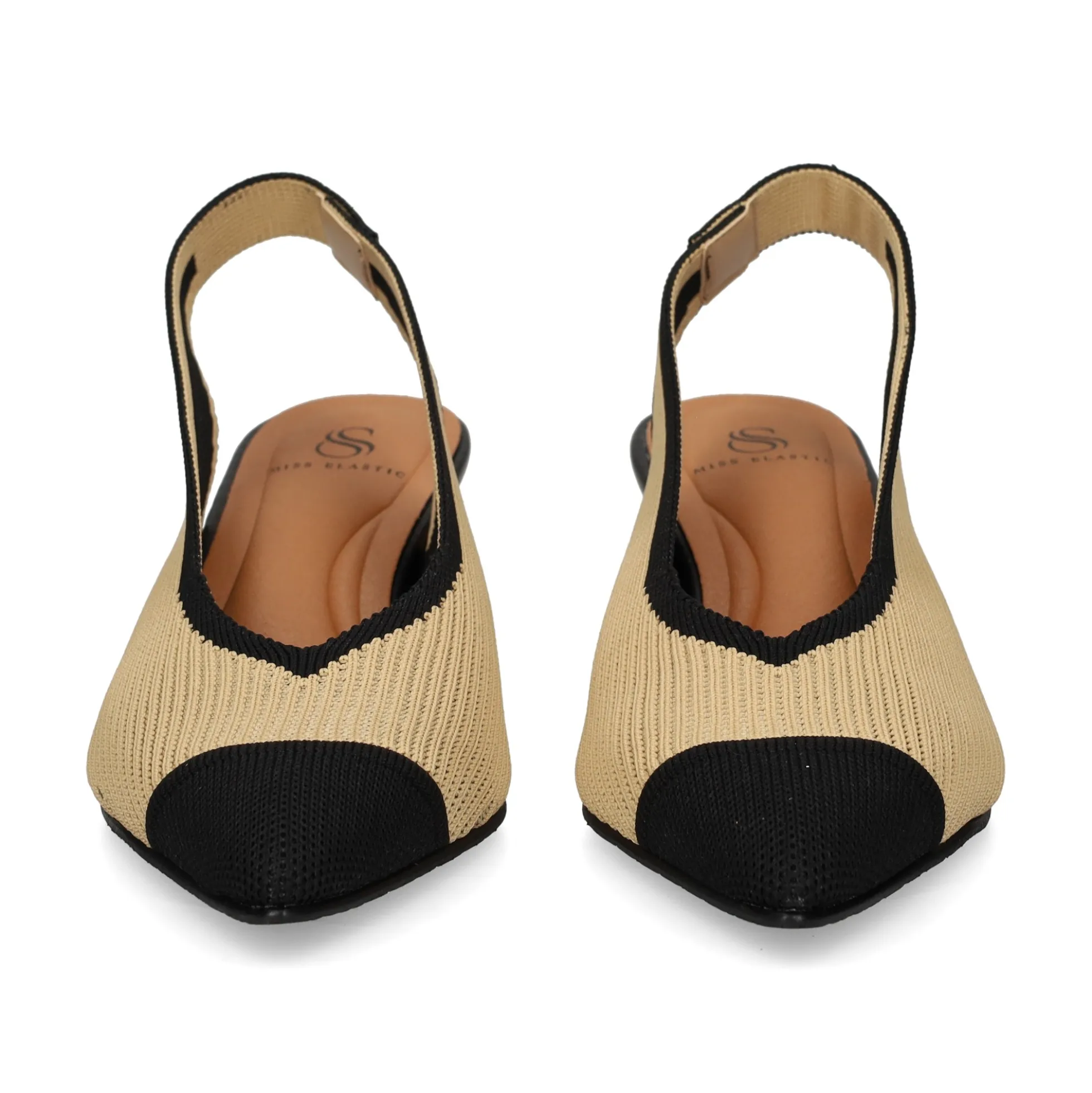 MISS ELASTIC Zapatos de tacón medio de Mujer 76535 72 CAMEL/NEGRO